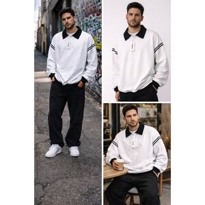 Bogey Boys XL Terry Cloth Quarter Zip Pullover Sweatshirt Y2K Streetwear Skater